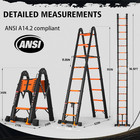 Telescoping Ladder  16 5 Ft  A Frame  Aluminum Extension Ladder  330 Lbs Capacit