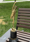 Bronze Hermes Statue Mercury Sculpture Man Cupid Snake Winged Caduceus Art Decor