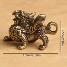 Brass Flying Pixiu Dragon Figurine Small Animal Statue Office Home Decorationtoy