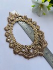 Handmade Zardozi Patch  Antique Gold Floral Applique  Indian Sari Embellishment
