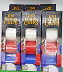 100 Poker Chips - Lot Of 6  Wholesale Priced  Spin Master  White-red-blue  China