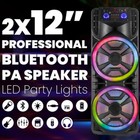 Dual 12  Portable Bluetooth Speaker Loud Heavy Bass Sound Party Speaker W  Mic