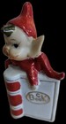 Vintage Japan Pixie Elf Ceramic C Book Christmas Decor Figurine Rare Holiday