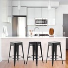 Bestoffice Metal Bar Stools Set Of 4 Counter Height Barstool Stackable