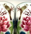 Vintage Chinese Famille Rose Porcelain Bird Peony Cylinder Vases Pair 11 