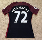 Kelechi Iheanacho Manchester City 2016-17 Match Worn Away Jersey Shirt Size L