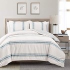  Farmhouse Stripe Reversible Cotton Duvet Cover Queen Size 3 Full queen Blue