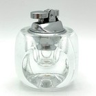 Colibri Table Lighter Glass Unisex Clear Good Vintage Japan Mcm Thumbprint