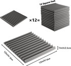 12 96 Pack 12 x12 x1  Acoustic Foam Panel Wedge Studio Soundproofing Wall Tiles