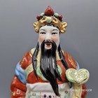 Vintage Chinese Handpainted God General Kwan Porcelain Statue  10 5  Tall