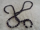Black Purple Magnetic Wrap Bead Bracelet - Wrap On Wrist Or Neck To Size  b24 