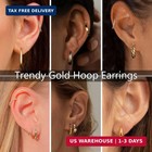 9 Pairs Gold Hoop Earrings For Women  14k Gold Plated Set  Women Jewelry Gifts