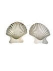 Pair Of Tiffany   Co  Sterling Silver Scallop Sea Shell Footed Dishes - Pouch