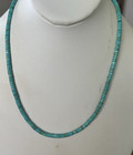Santo Domingo 4mm Turquoise Heishi  Sterling Necklace 19 5  Perfect4pendants