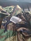 Army Jacket Mens Large  Cold Weather Woodland Green Camo Field Coat Hooded  Nwt