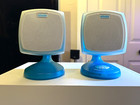 Altec Lansing Computer Speakers Translucent Aqua Teal Acs65i - One Broken Stand