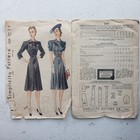 1940s Vintage 34  Bust Simplicity 3159 Princess Seam Dress Sewing Pattern 