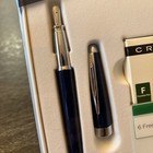 Cross Aventura Black Fountain Pen   f  Nib  Plus 6 Free Black Ink Cartridges  h