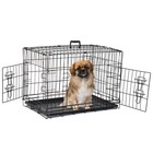 30  Dog Crate Dog Kennel Cage Double Door Folding Metal Wire Dog Cage With Tray