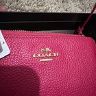 Coach  Women   s Crossgrain Leather Corner Zip  Wristlet New With Box