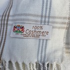 100  Cashmere Scarf Made In England White Plaid Soft Cozy Winter