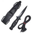 8 5  Spearfishing Low Volume Point-tip Sharp Black Blade Dive Knife W  Straps