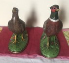 Vtg 70s Holland Mold Pair  2  Handpainted Ceramic Male female Pheasants Bookends