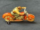Vintage Technofix 1950 s Tin Wind Up Motorcycle  4 Us Zone Germany G e  258 Good