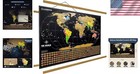Interactive Travel Map Poster - Scratch Off World Map With Wood Hanger - 36x24