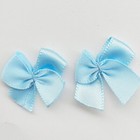 60pcs Mini Satin Ribbon Bows Flowers 1 x3 4  Appliques Diy Craft Blue Color W   