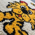 Vintage Latch Hook Rug Unisex Os Cream Tiger Retro Kitsch Wall Hanging Art Z85