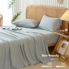 Grey Bed Sheets Queen - Hotel Luxury 4 Piece Bedding Sheets   Pillowcases Set   