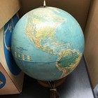 Replogle World Series 12    Lighted Globe Raised Topography Hardwood Base In Box