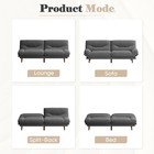 Stylish Black Futon Sofa Bed With Adjustable Backrest For Home   Office