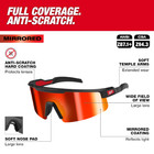 Milwaukee Wrap Around Safety Glasses Red Mirrored Anti-scratch Lenses