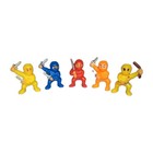 Lot 5 Vintage Mini Rubber Ninja Figures Multicolor Sword Weapons 1 5  Toy Pvc