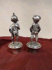 Pair Antique Wmf German Figural Max   Moritz Silver Plated Bottle Stoppers Rare