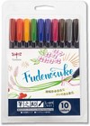 Fudenosuke Brush Pen Set - 10 Vibrant Water-resistant Colors For Calligraphy