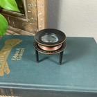 Vintage Style Standing Magnifying Glass  Black And Copper-tone Desk Magnifier 