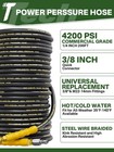200ft 4200psi Pressure Washer Hose   3 8  Quick Connect 1 4  Kink Resistant Hose
