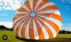Military Surplus Orange   White Parachute Canopy W  Olive Drab Pack Bag