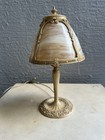 Antique Art Nouveau Slag Glass Boudoir Lamp