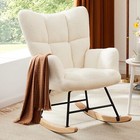 Modern Teddy Fabric Nursing Chair For Mom And Baby Bedroom Rocker Glider Chairs
