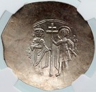 John Ii Ancient 1118ad Gold Silver Alloy Byzantine Coin Jesus Christ Ngc I87811
