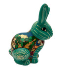 Vtg Mexican Talavera Folk Art Ceramic Pottery Bunny Rabbit Hand Painted Figurine