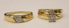 Trio Wedding Ring Set 2 30 Ct Simulated Diamond His her 14k Yellow Gold Finish