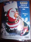 Design Works Felt Jewel Stocking Kit  Santa And Puppy 16  Adorable 