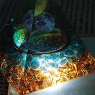 Acxico 1pcs Amethyst Crystal Sphere Orgonite Pyramid Obsidian Chakra Energy    