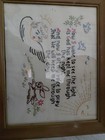 Vintage Embroidered Prayer  now I Wake  Framed  