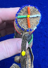 Native American Buffalo Horn Beaded Sinew Awl Case Antique Artifact